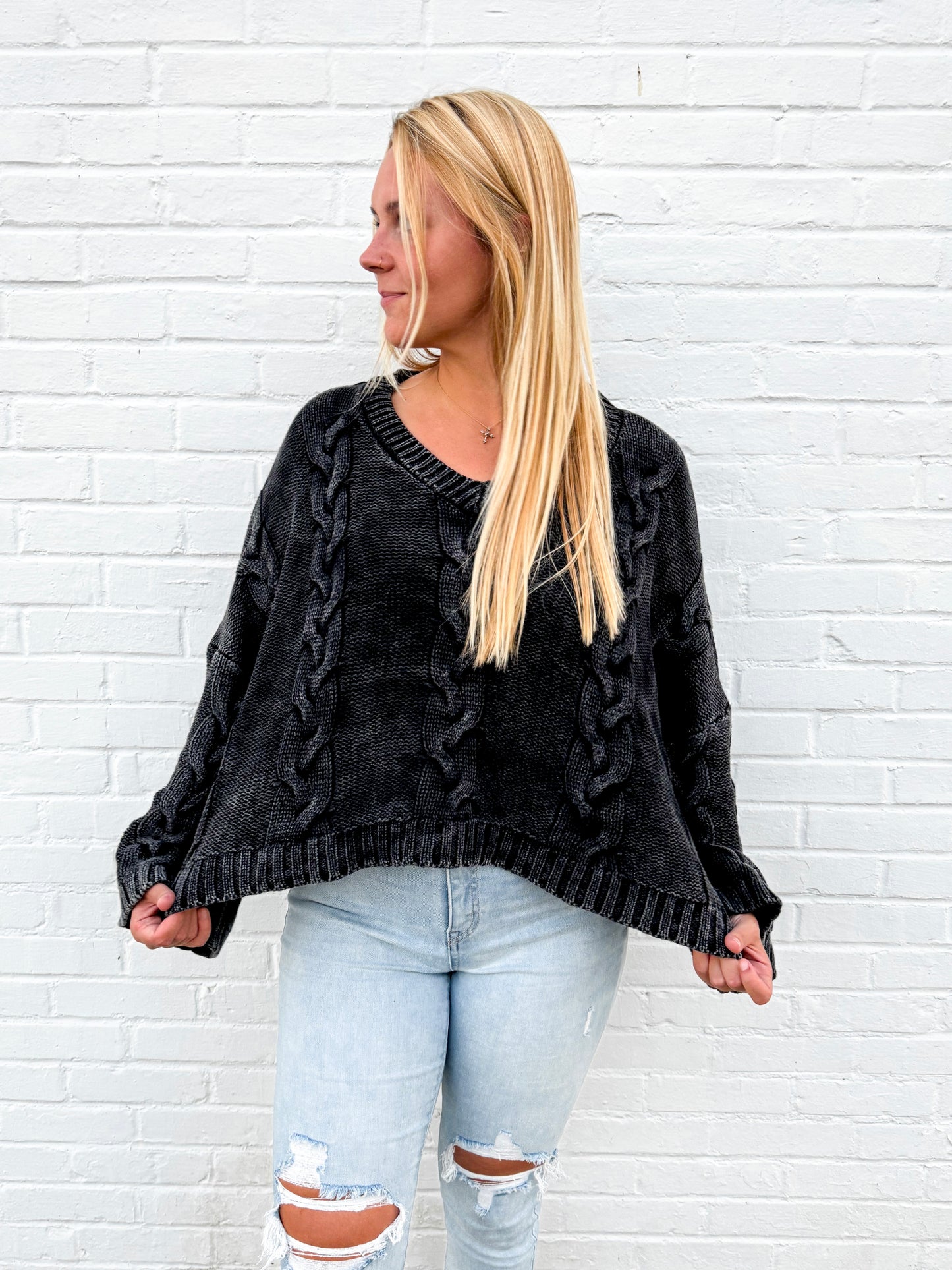 Charcoal Twist Sweater