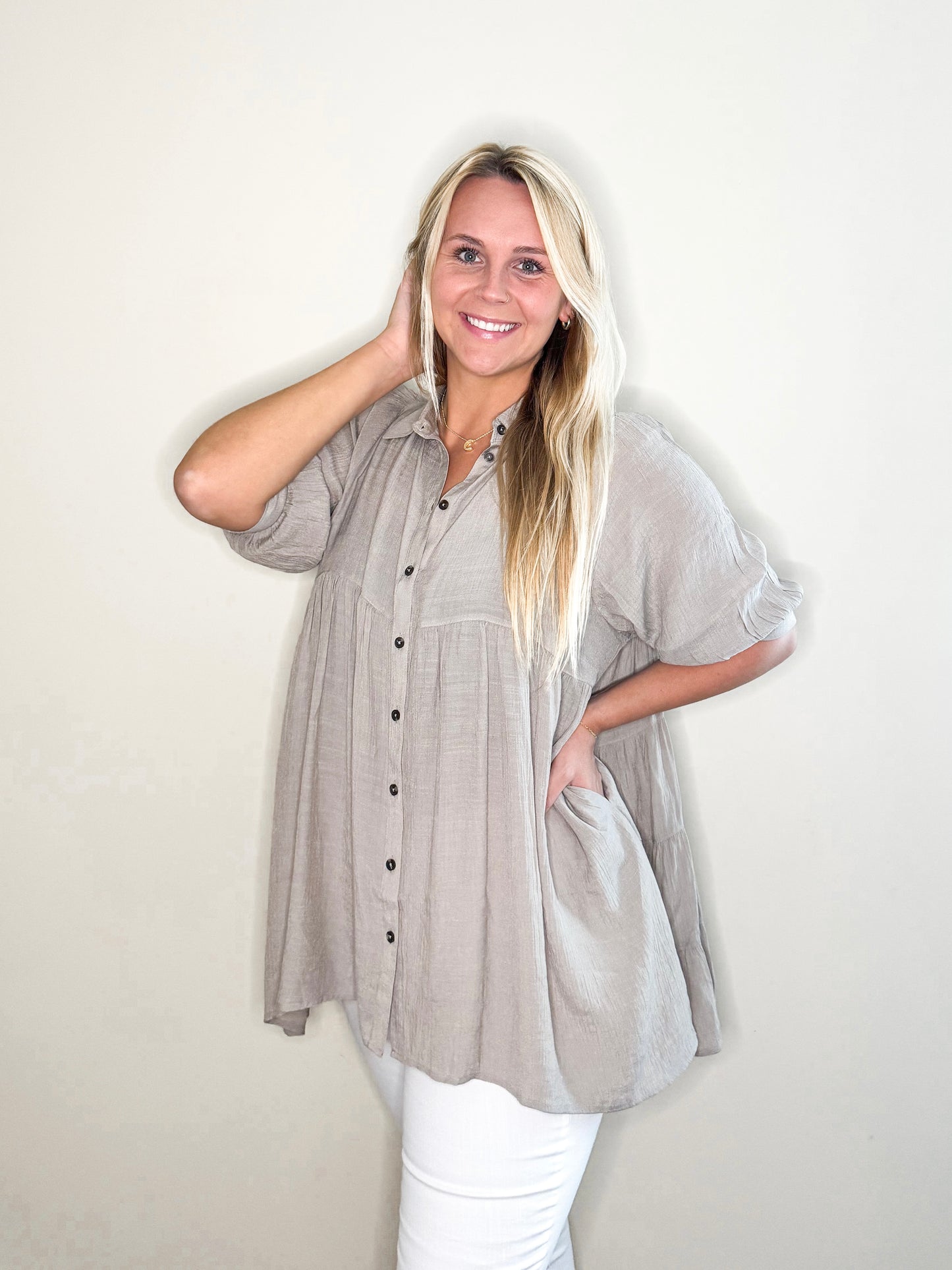 Driftwood Button-Down Blouse