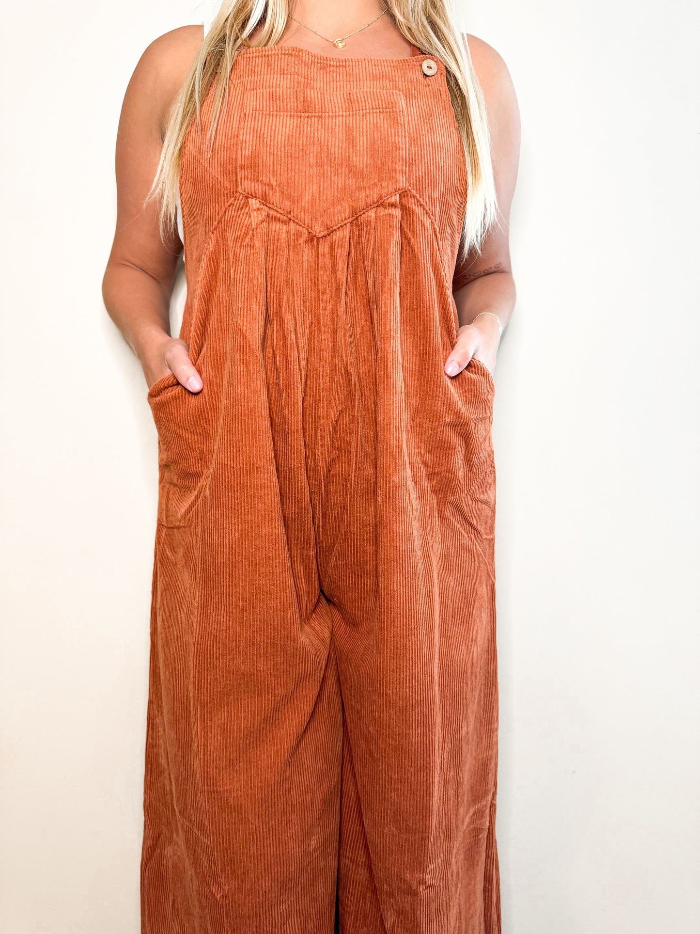 Vintage Rust Corduroy Overalls