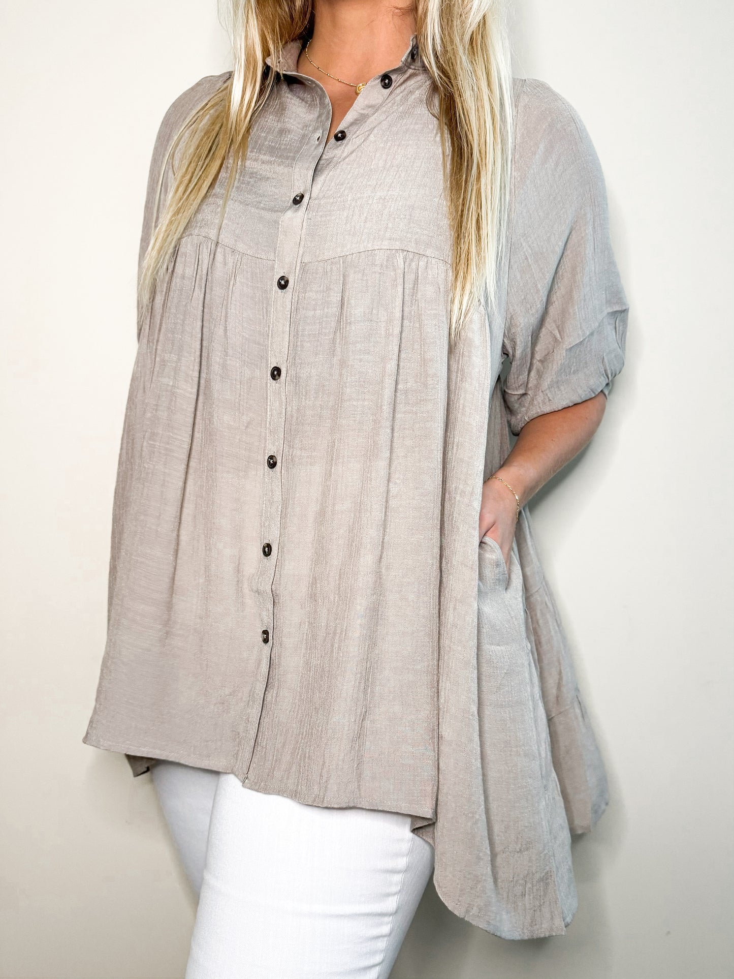 Driftwood Button-Down Blouse