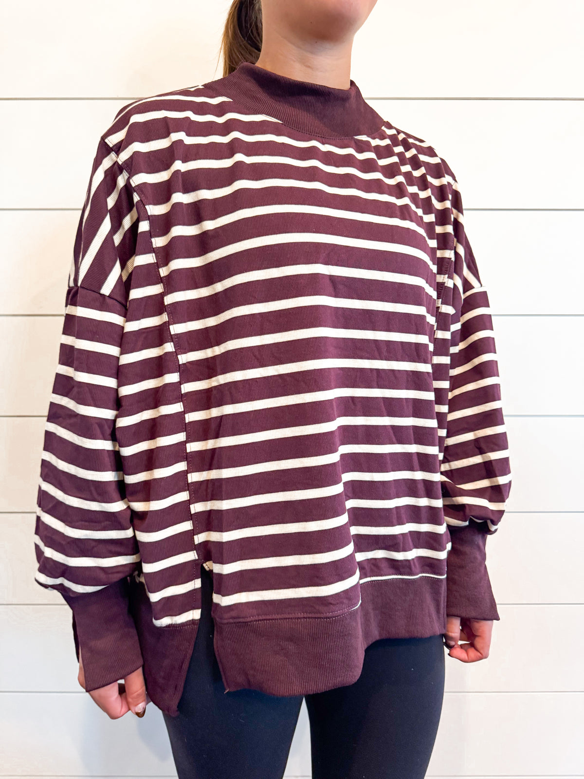Sunday Stripe Mock Neck