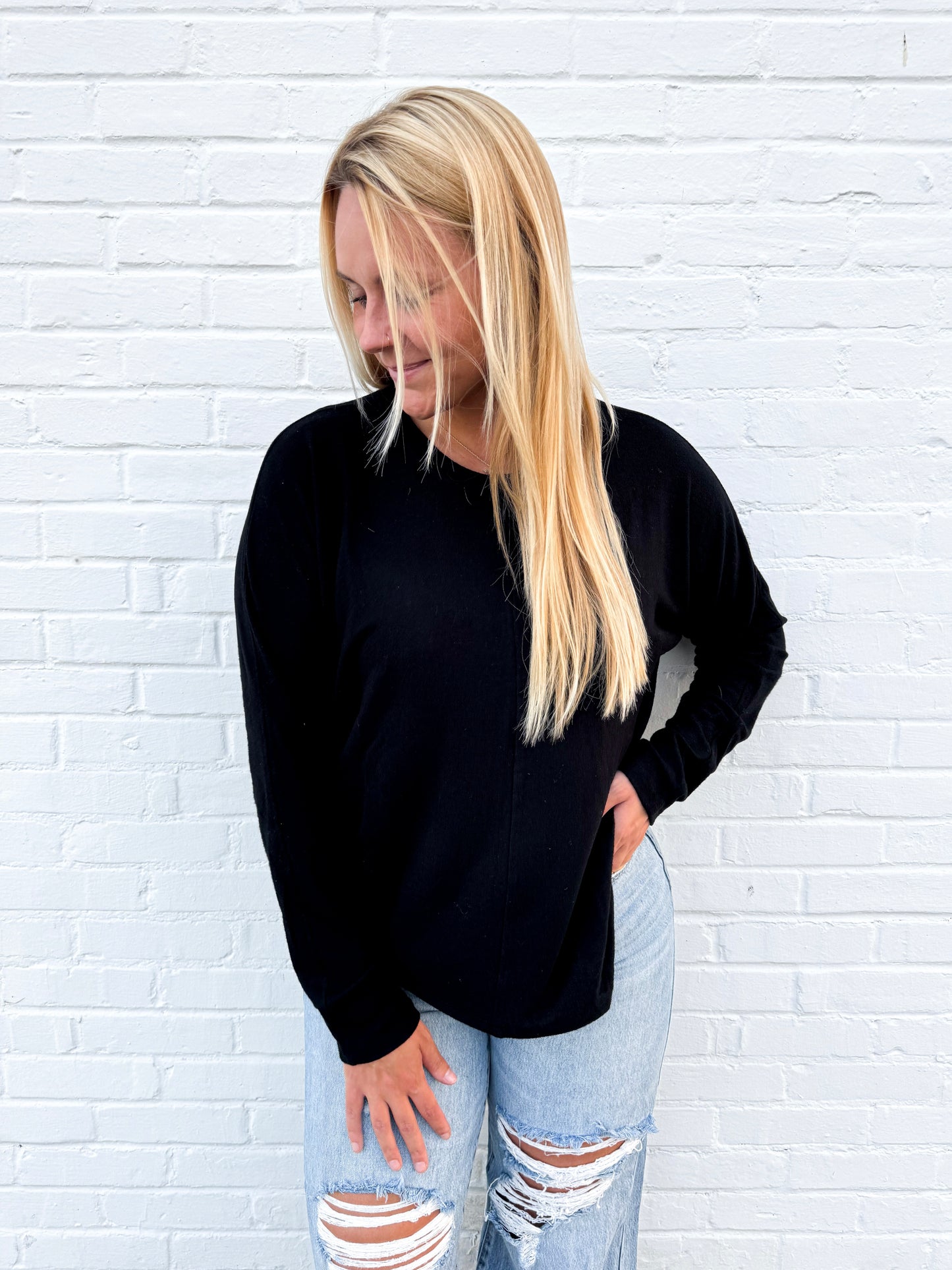 Seam Line Long-Sleeve Top