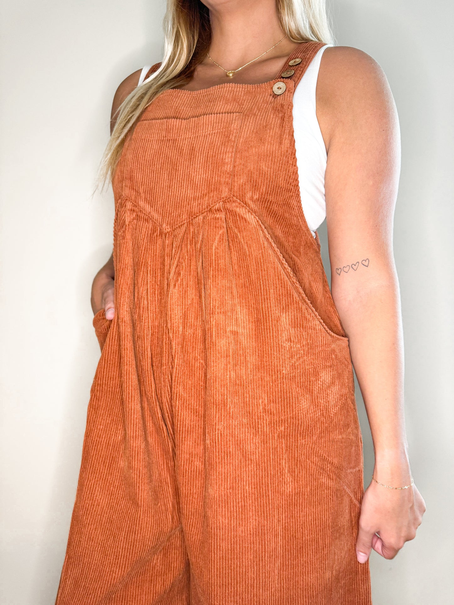 orange corduroy overall dress Style Orange Corduroy Overall Dress Alexis Front Pockets Corduroy Overall Dress Threaded Pear