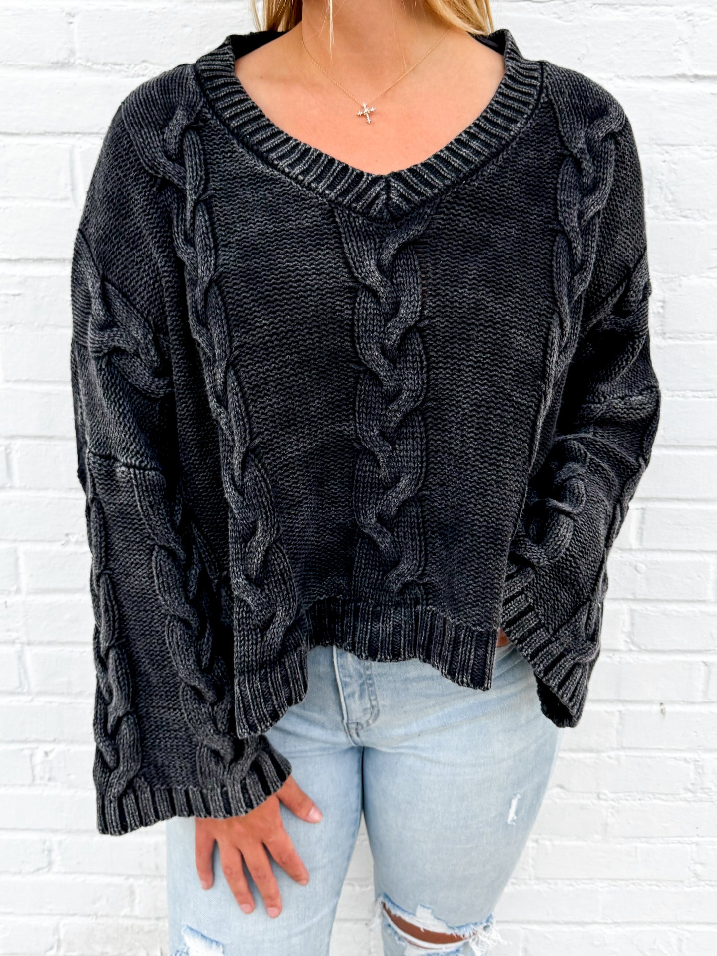 Charcoal Twist Sweater