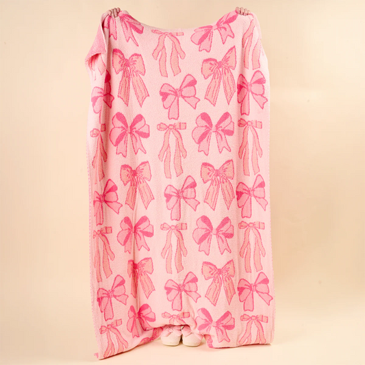 Blushing Bows Pink Cozy Dreams Luxe Blanket